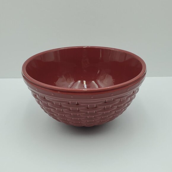 Longaberger Woven Reflections Paprika 9" Serving Bowl Large Round Mixing Bowl - Picture 2 of 7
